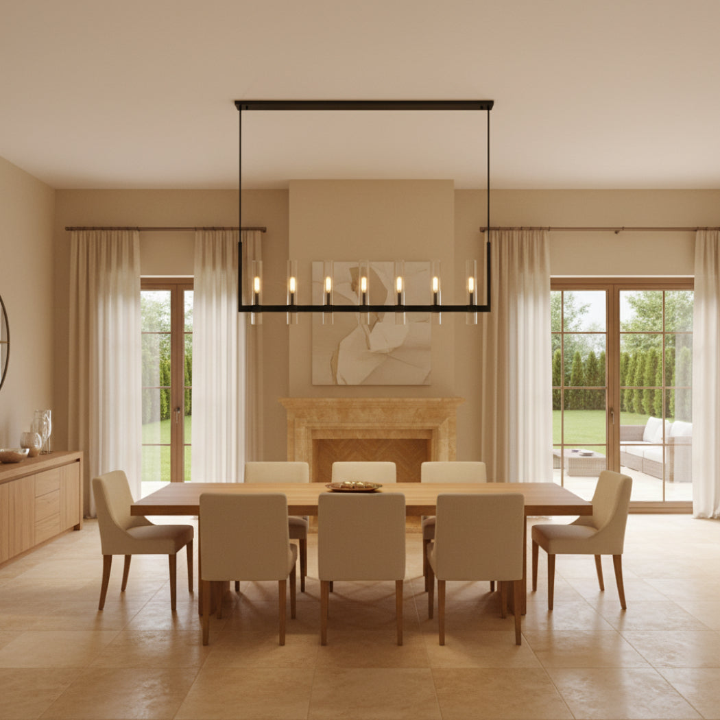 Ravelle Modern Glass Linear Chandelier 59"