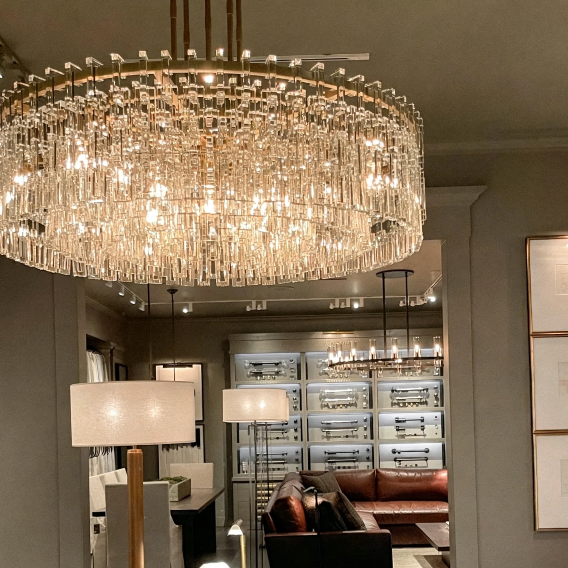 Marignans Round Glass Chandelier 36"