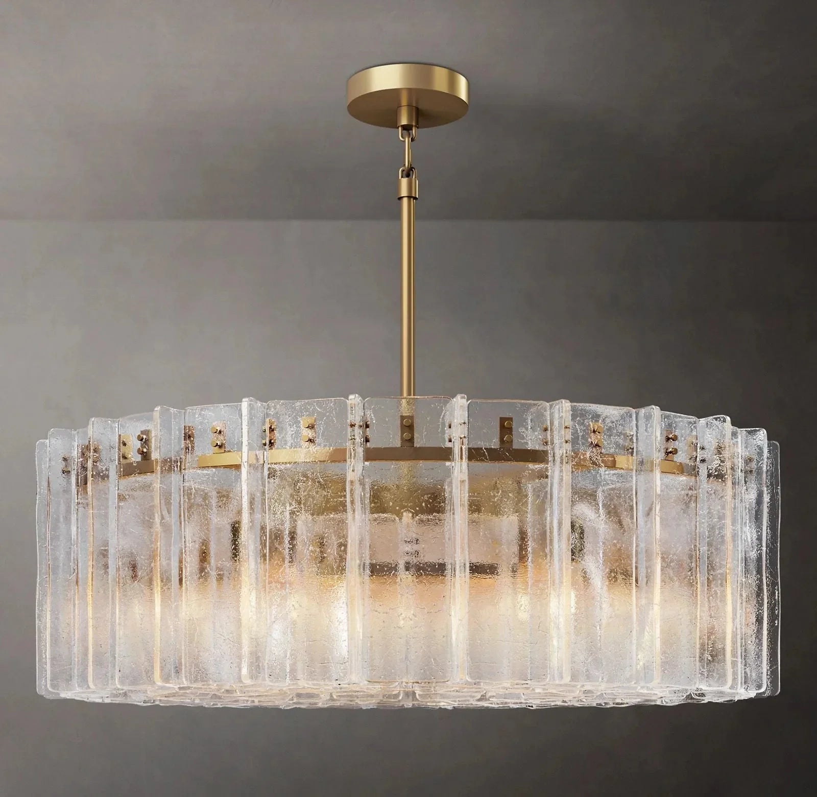 Lattice Modern Clear Glass Round Chandelier 60"