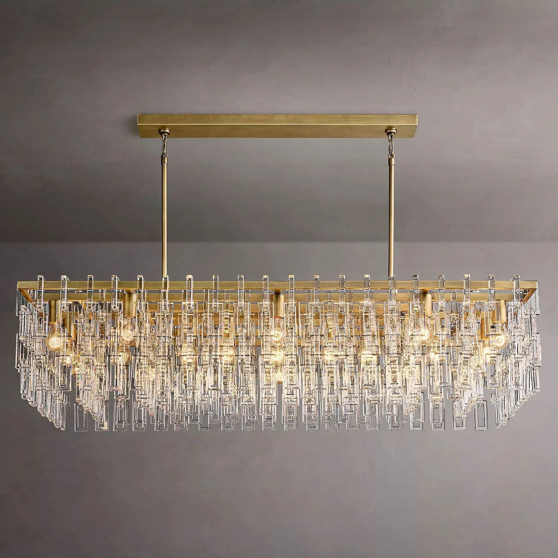 Marignans Crystal Modern Rectangular Chandelier 60"