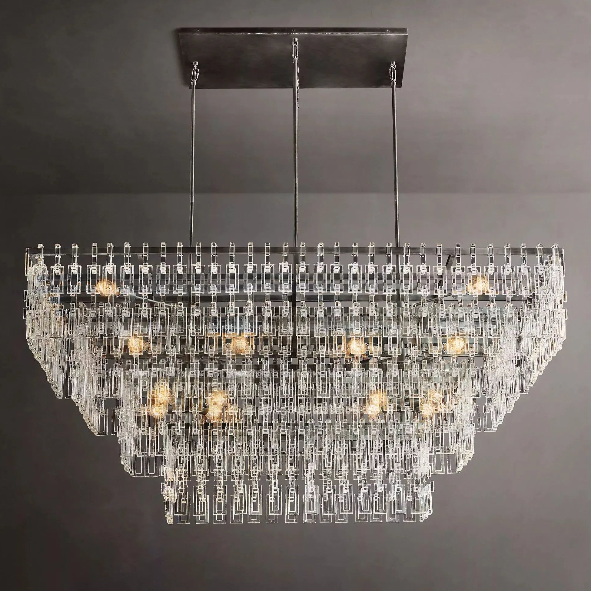 Marignans Modern Crystal Rectangle Chandelier 72"