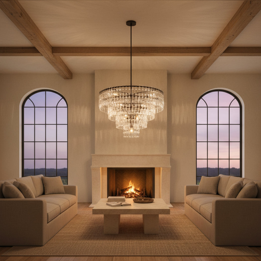 Marignans Modern crystal round chandelier 48"