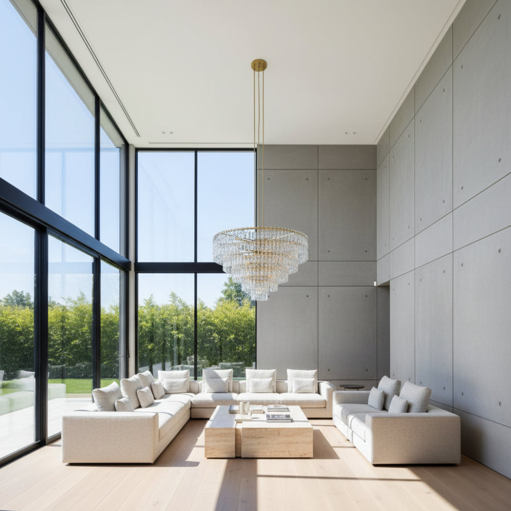 Marignans Modern crystal round chandelier 60"