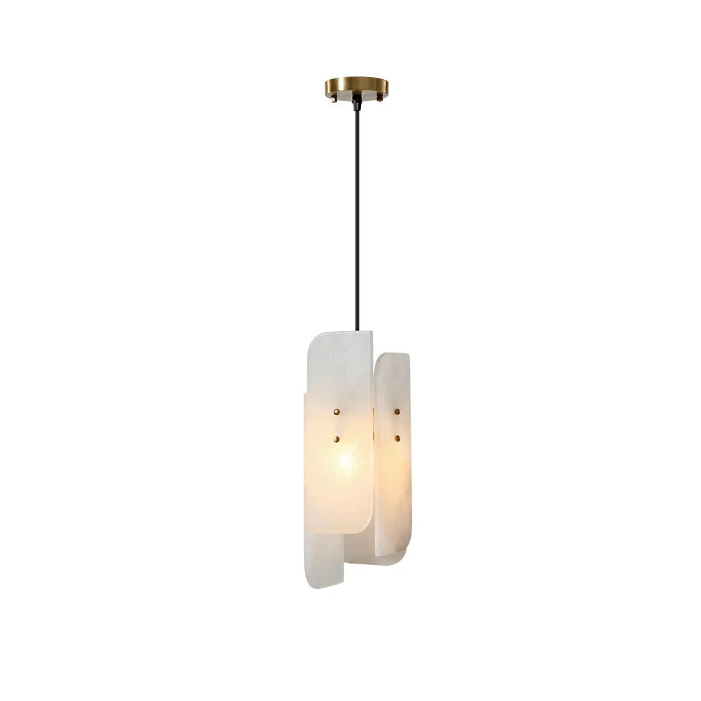 Modern Mini Alabaster White Pendant Light