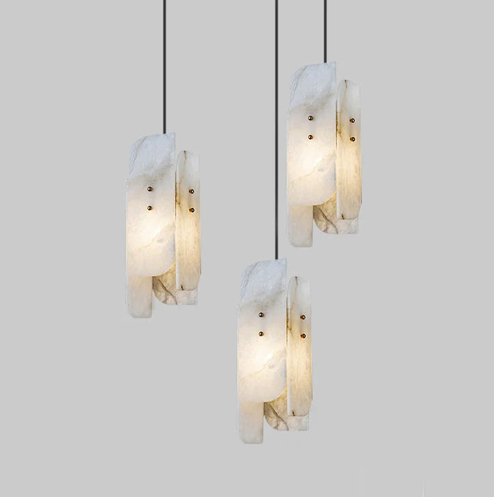 Modern Mini Alabaster White Pendant Light