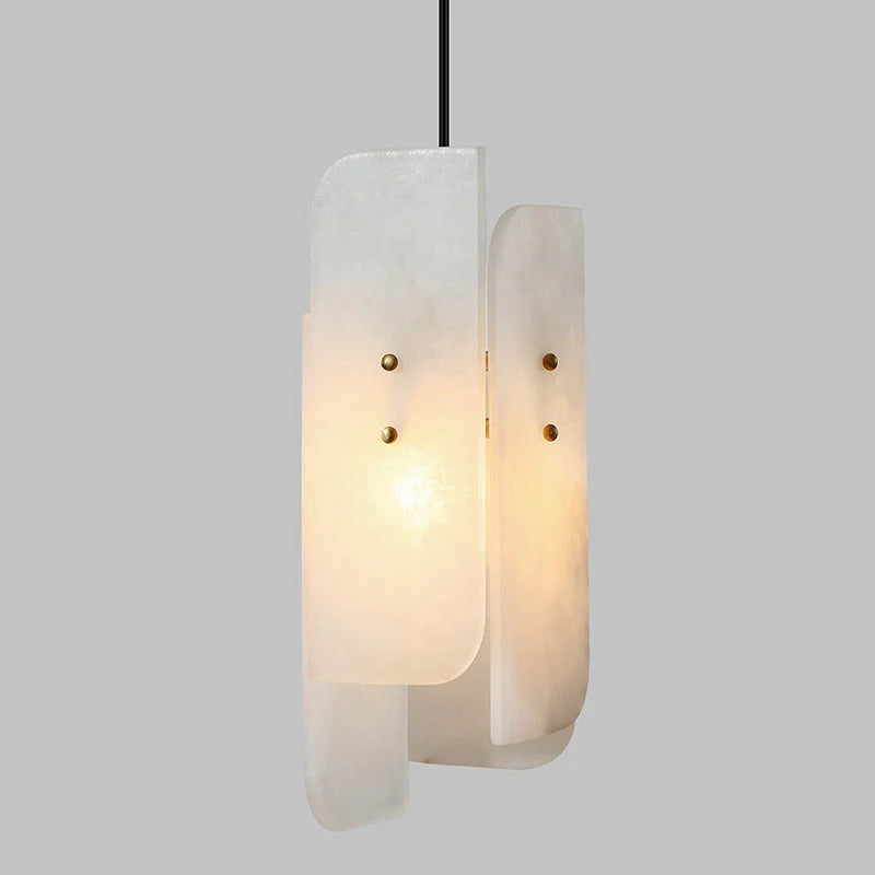 Modern Mini Alabaster White Pendant Light