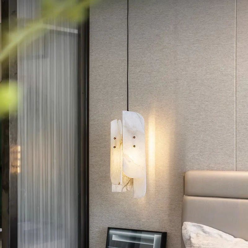 Modern Mini Alabaster White Pendant Light