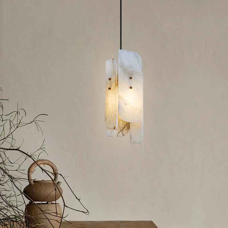 Modern Mini Alabaster White Pendant Light