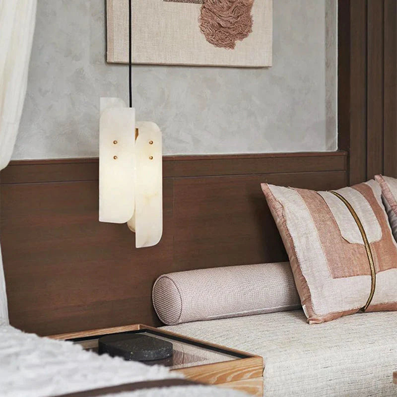 Modern Mini Alabaster White Pendant Light