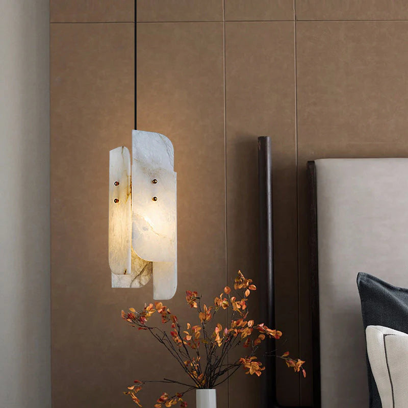 Modern Mini Alabaster White Pendant Light