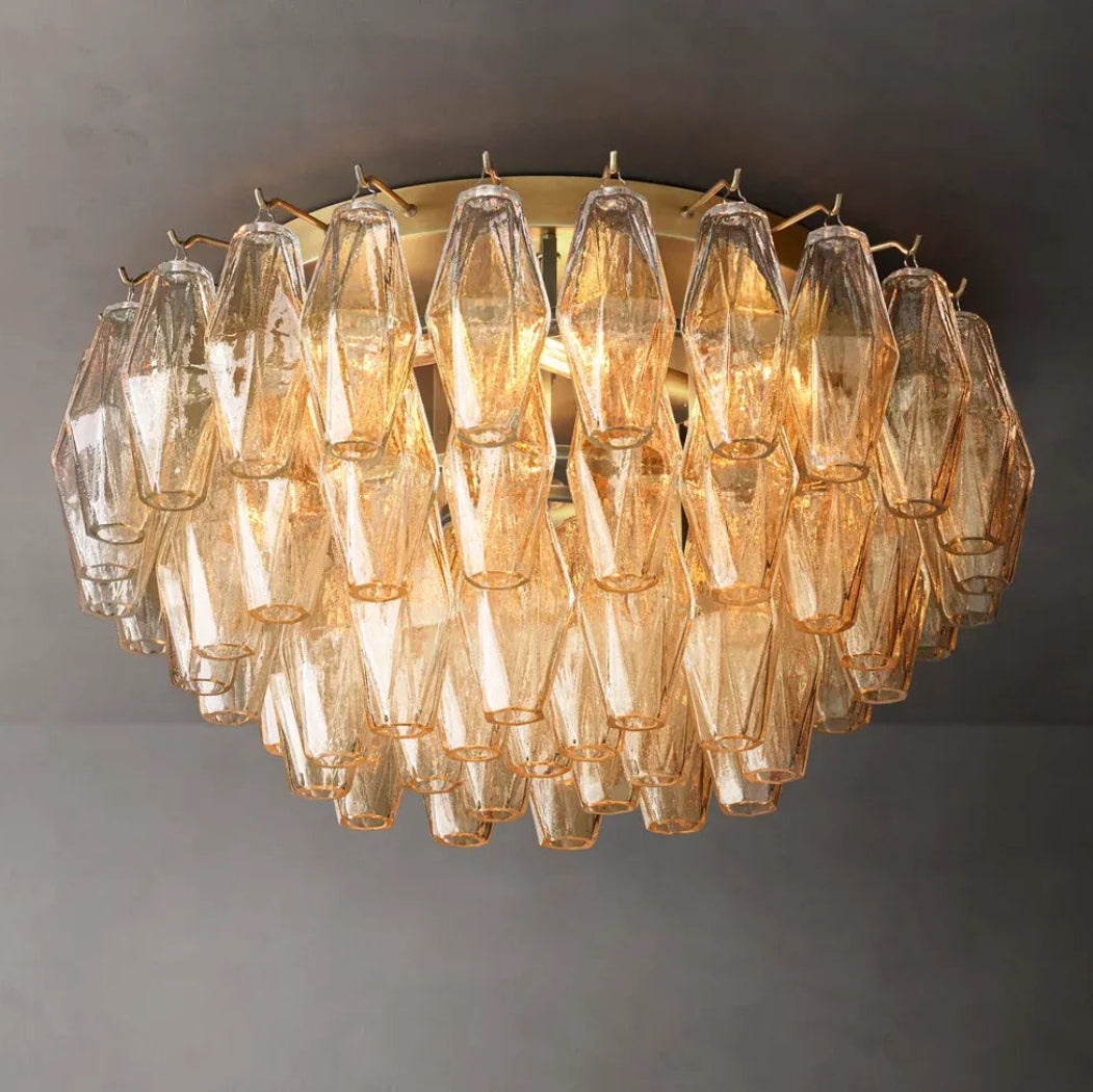 Mia Clear Glass Flushmount Chandelier 24”