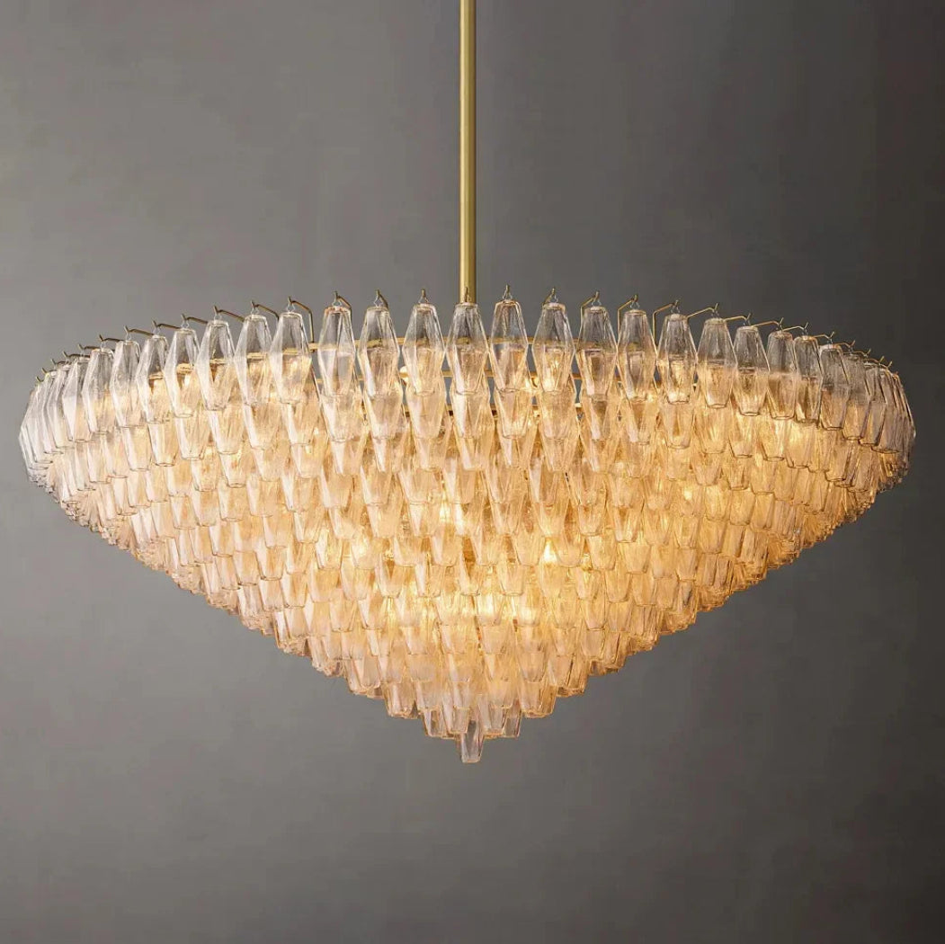 Mia Clear Glass Tiered Round Chandelier 62"