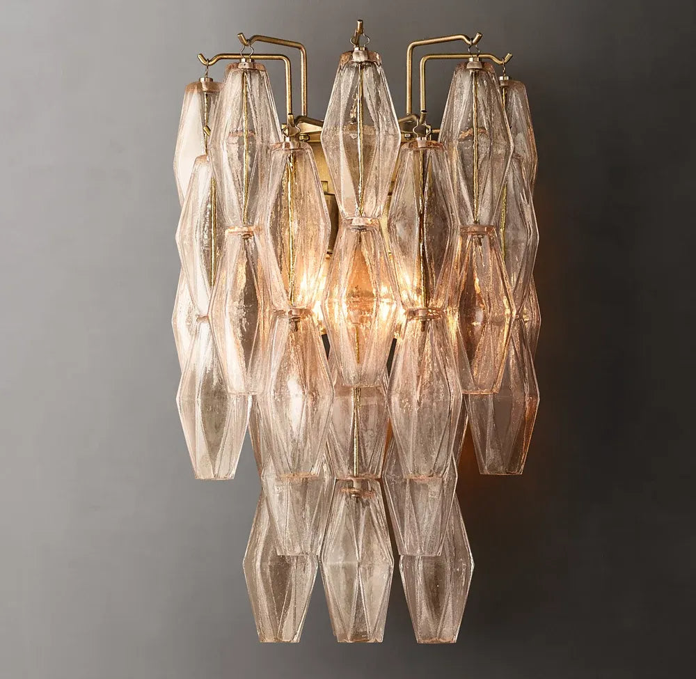 Mia Clear Short Glass Wall Sconce