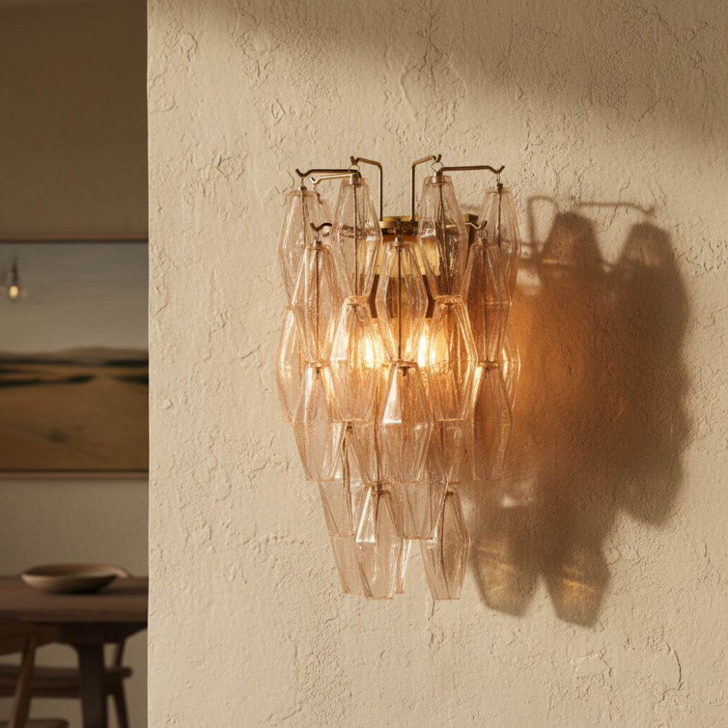 Mia Clear Short Glass Wall Sconce