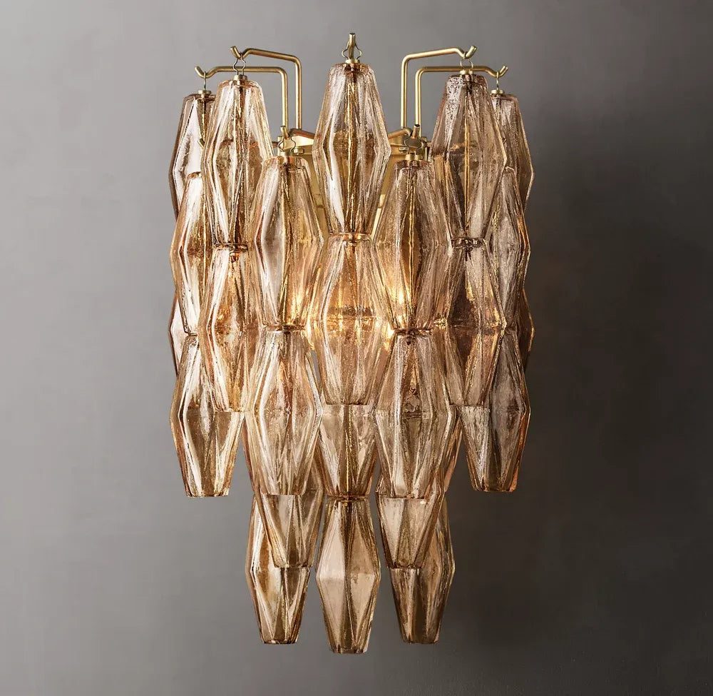 Mia Smoke Short Glass Wall Sconce
