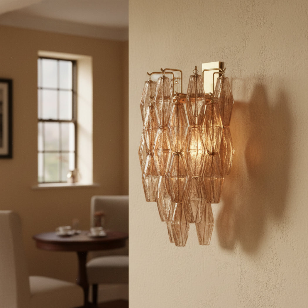 Mia Smoke Short Glass Wall Sconce