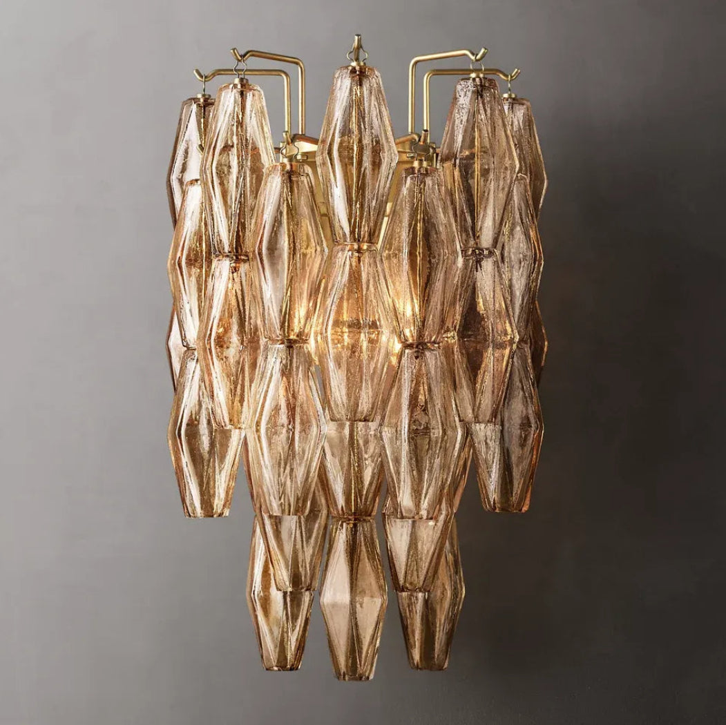 Mia Smoke Short Glass Wall Sconce