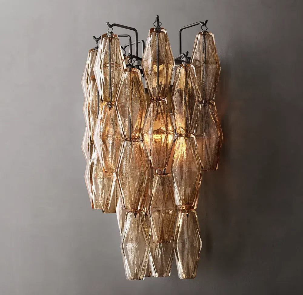 Mia Smoke Short Glass Wall Sconce