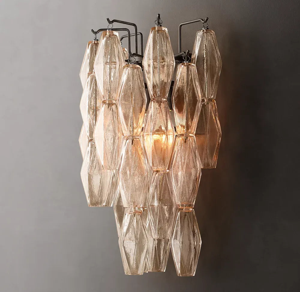 Mia Clear Short Glass Wall Sconce