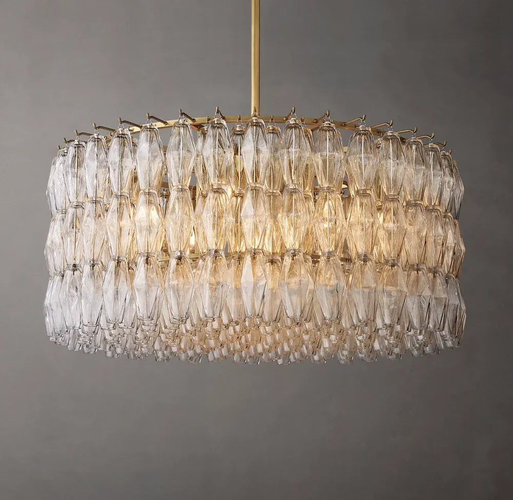 Mia Clear Glass Round Chandelier 37"