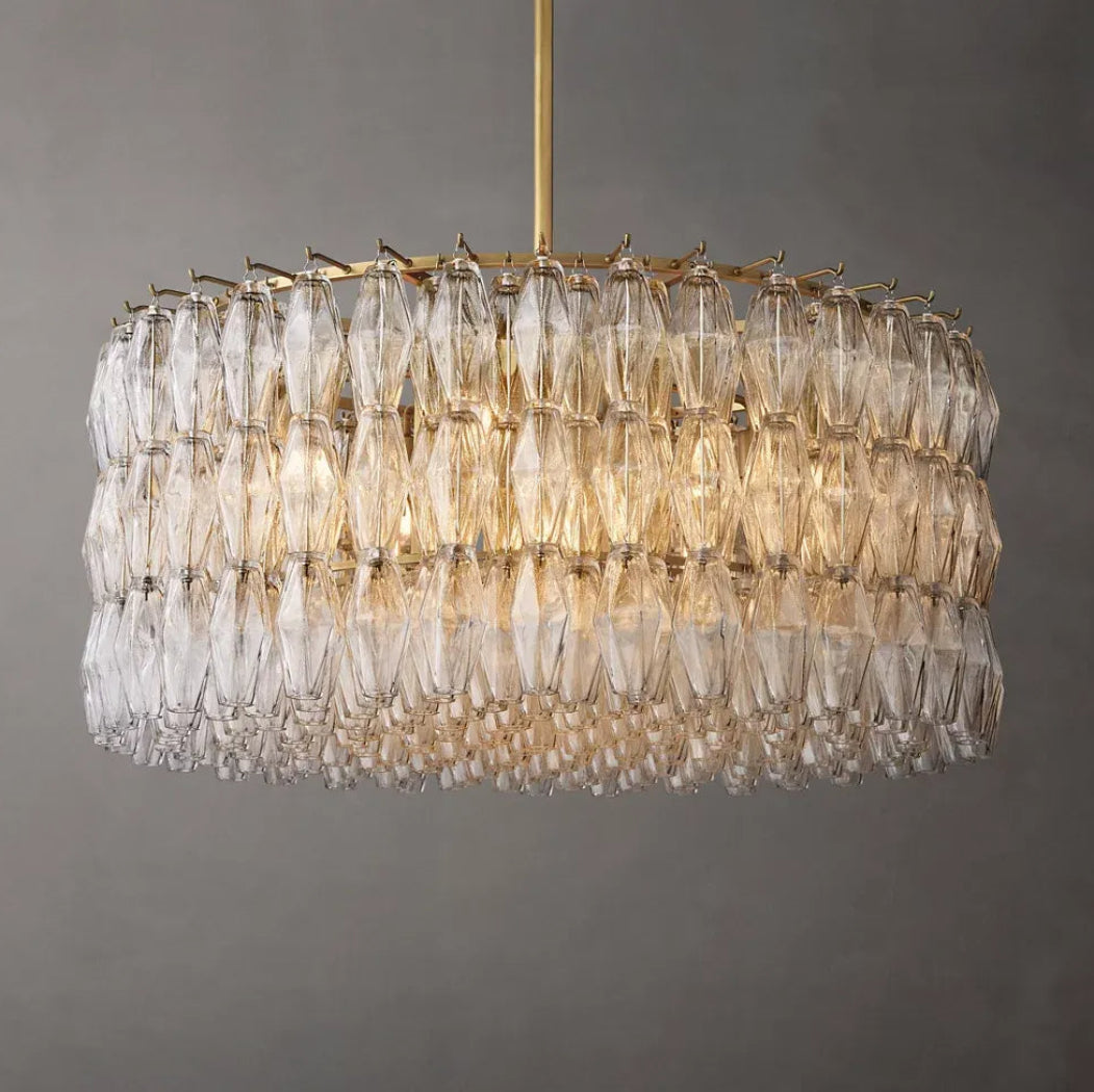 Mia Clear Glass Round Chandelier 37"