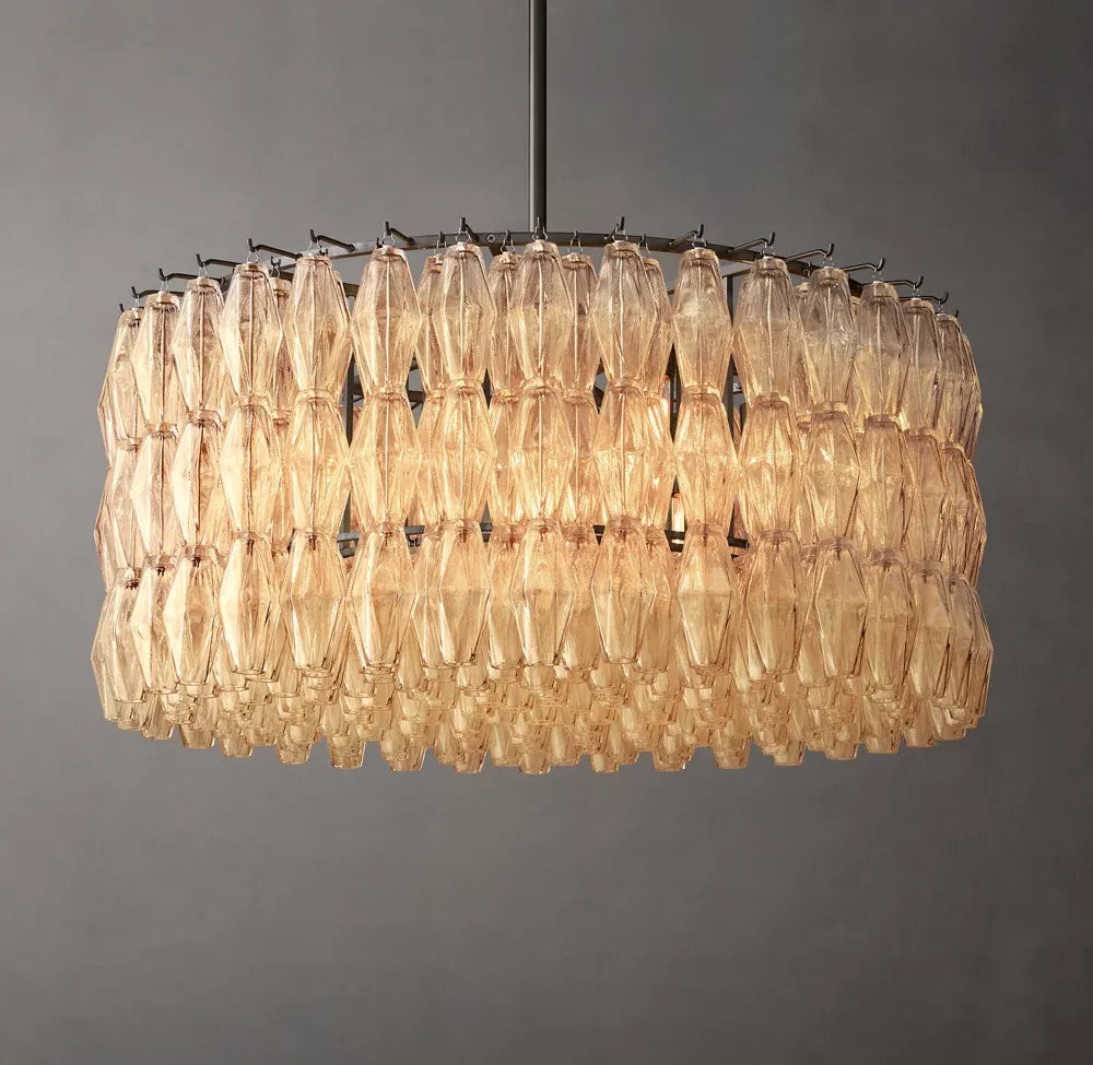 Mia Clear Glass Round Chandelier 37"
