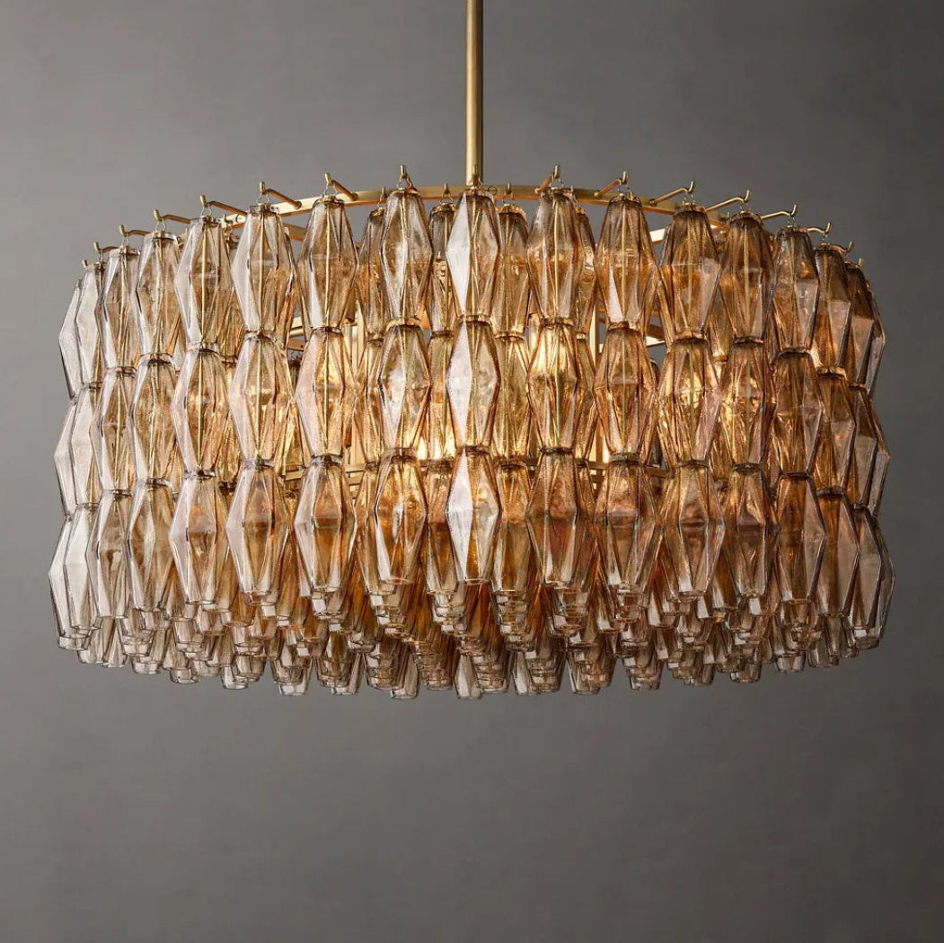 Mia Somke Glass Round Chandelier 37"