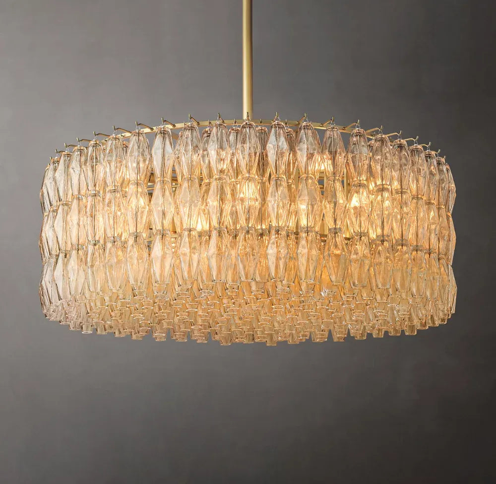 Mia Clear Glass Round Chandelier 47"