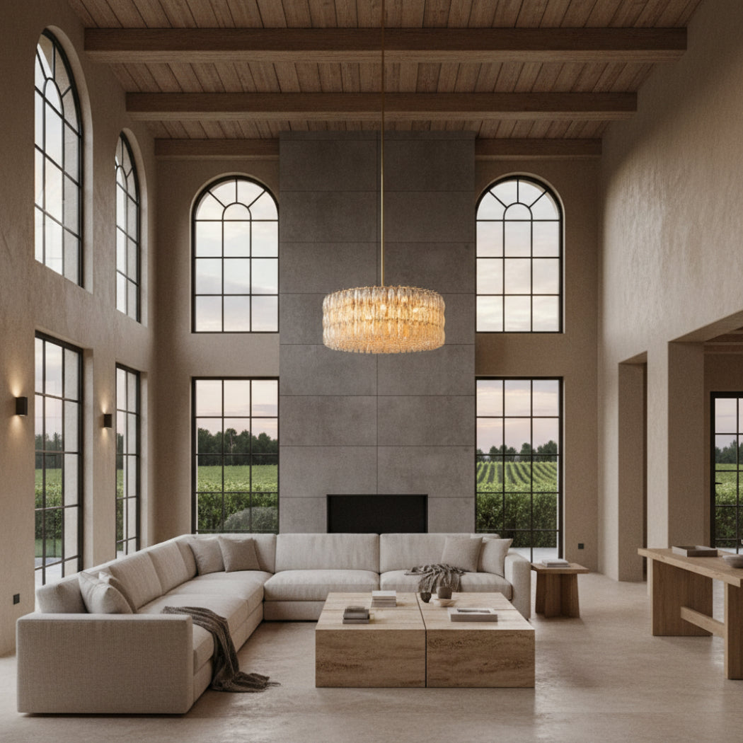Mia Clear Glass Round Chandelier 47"