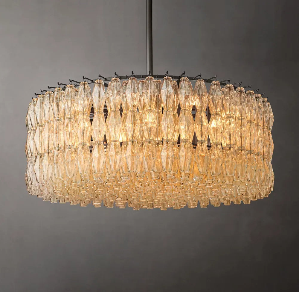 Mia Clear Glass Round Chandelier 47"