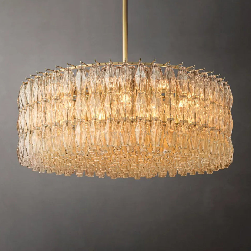 Mia Clear Glass Round Chandelier 47"