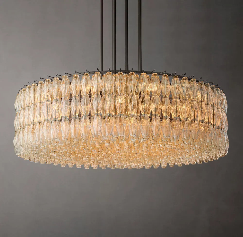 Mia Clear Glass Round Chandelier 62"