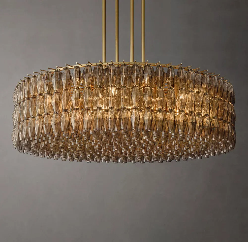 Mia Somke Glass Round Chandelier 62"