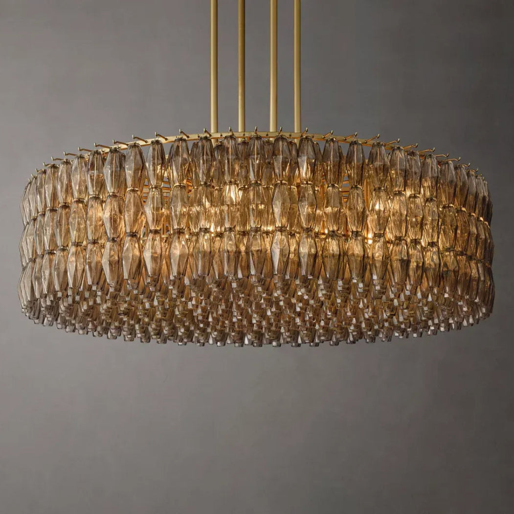 Mia Somke Glass Round Chandelier 62"