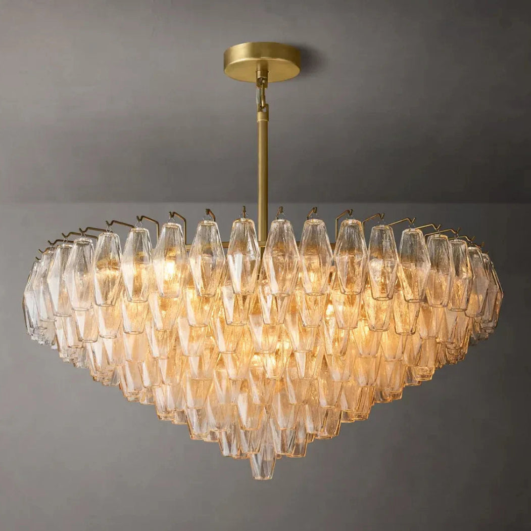 Mia Clear Glass Tiered Round Chandelier 37”/47"/62"