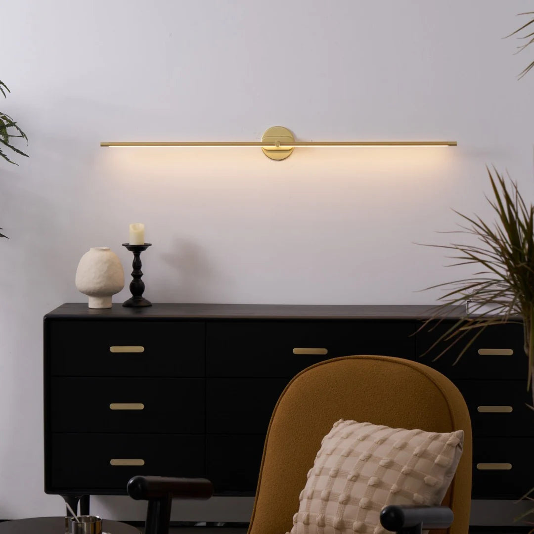 Modern Minimalist Linear Brass Wall Lamp