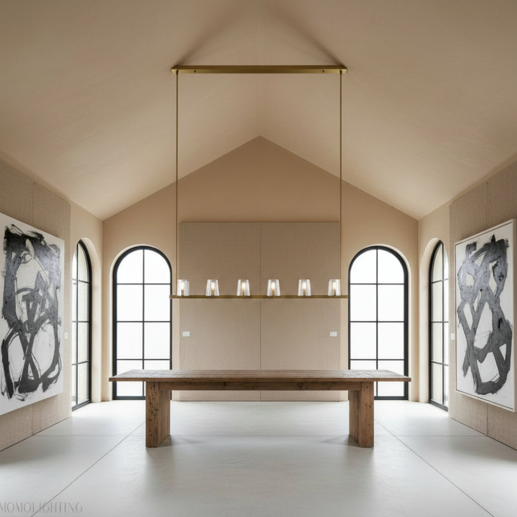 Pauillac Modern Linear Glass Chandelier 49“/60”