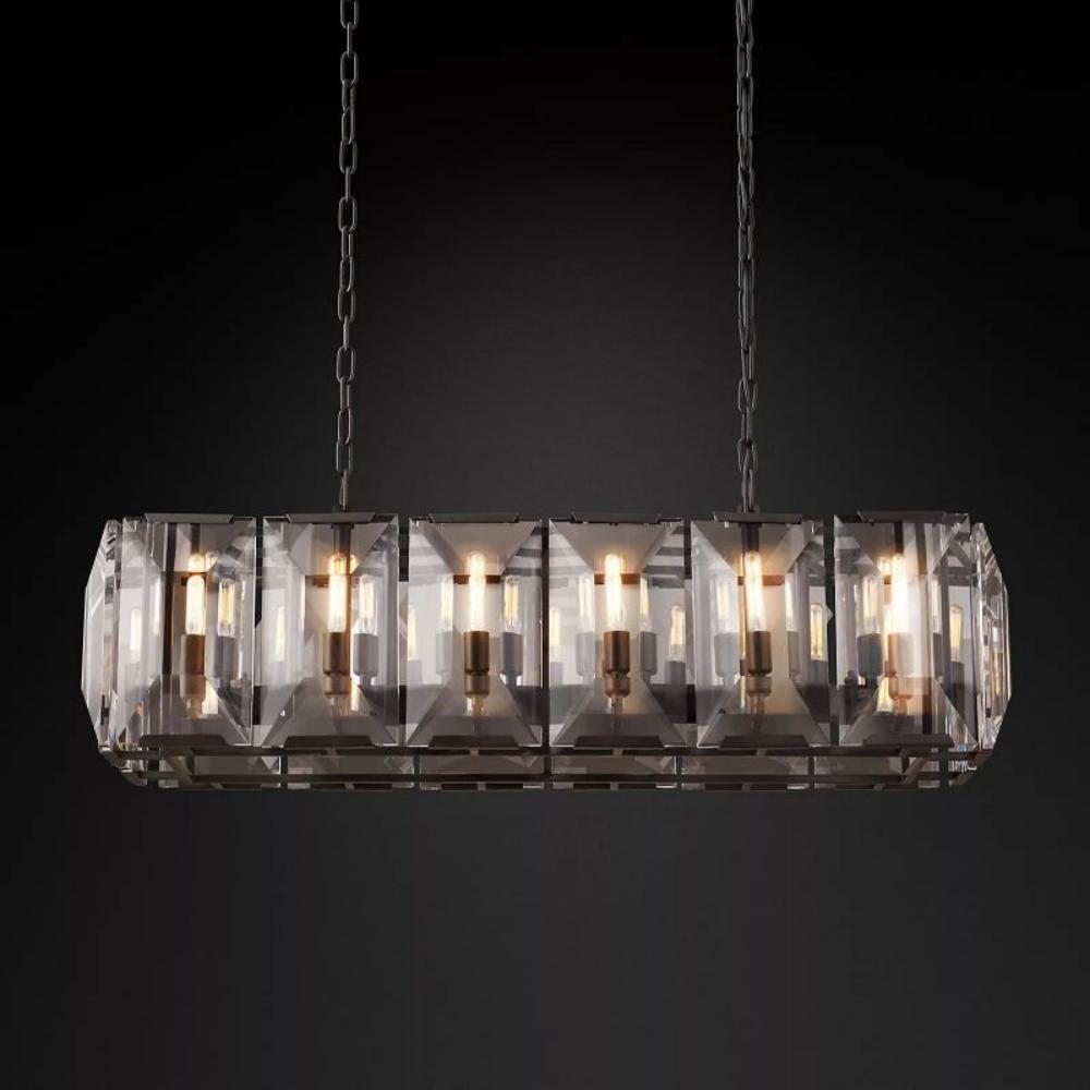 Harlowe Modern Crystal Rectangular Chandelier 42"