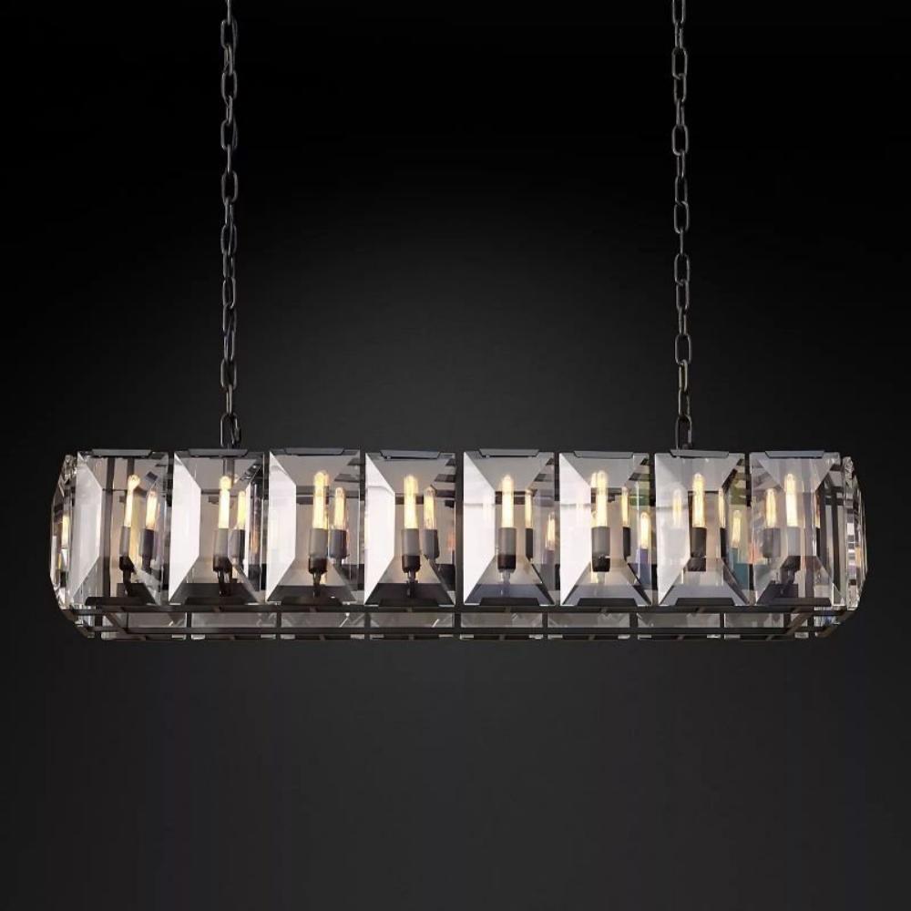 Harlowe Modern Crystal Rectangular Chandelier Light 54"