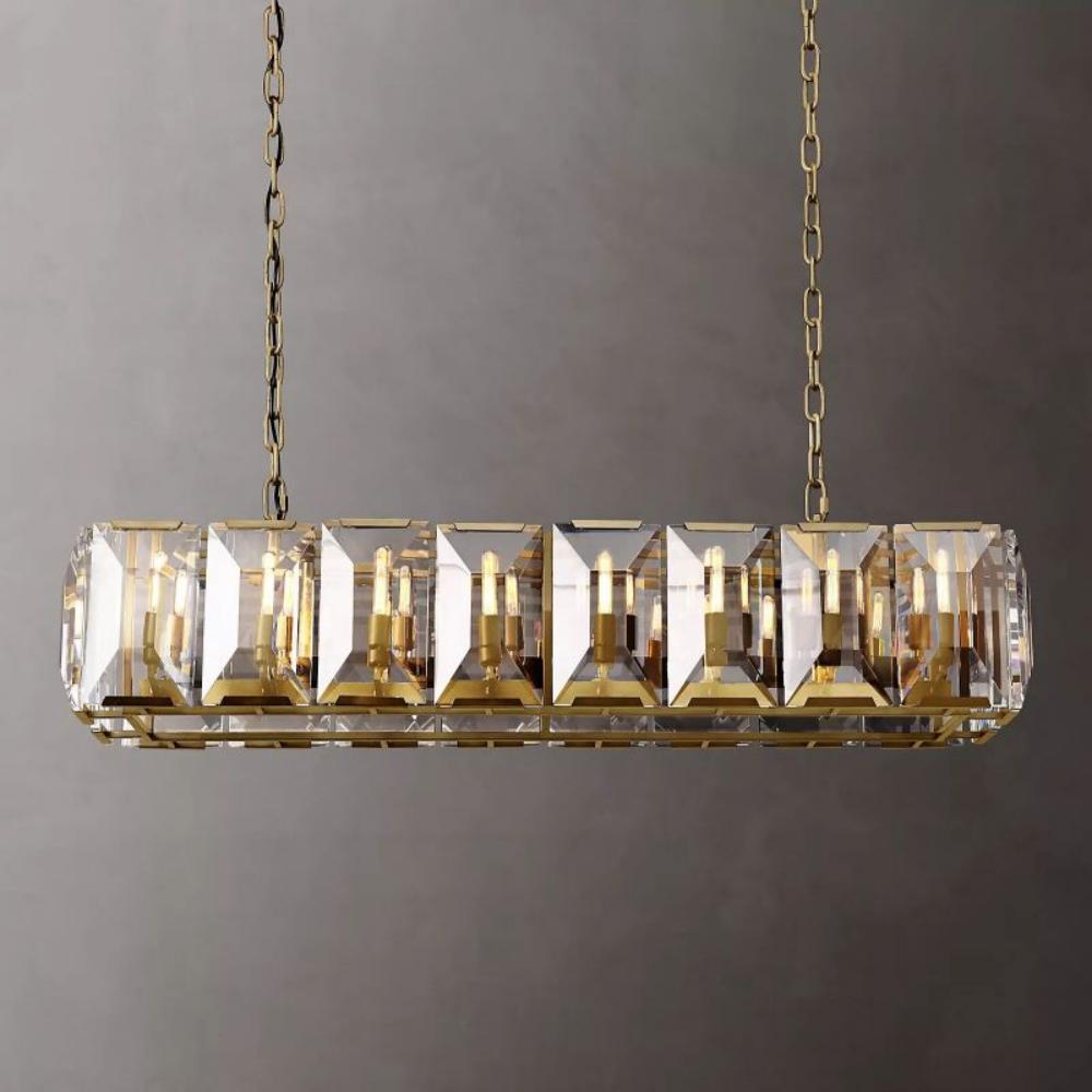 Harlowe Modern Crystal Rectangular Chandelier Light 54"