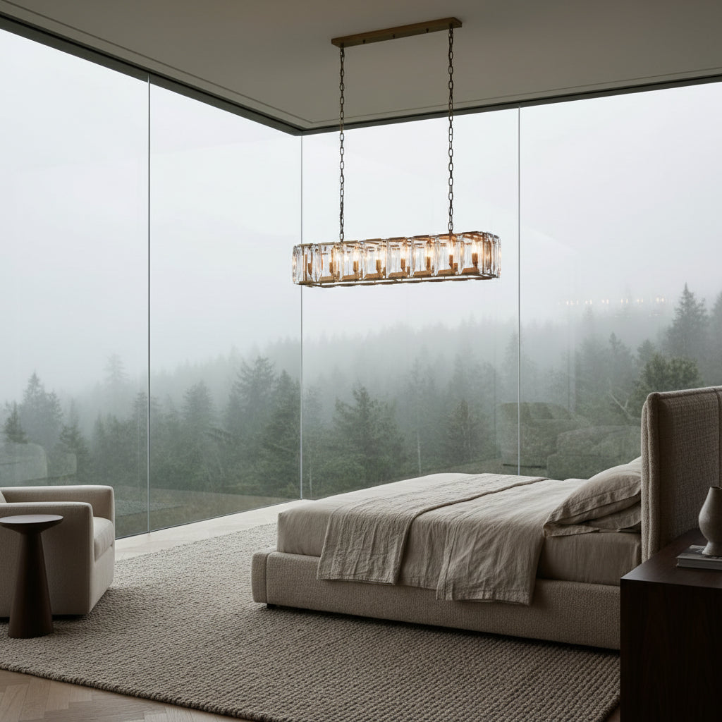 Harlowe Modern Crystal Rectangular Chandelier Light 54"