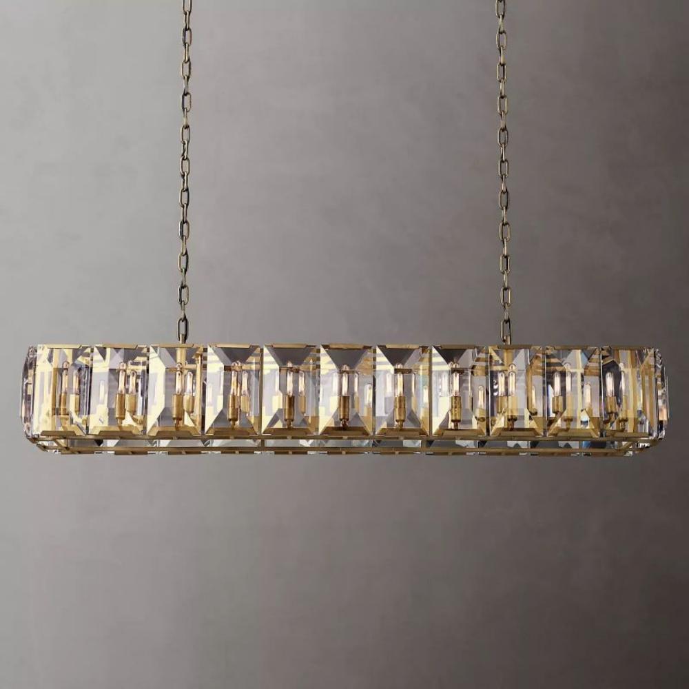 Harlowe Modern Crystal Rectangular Chandelier Light 74"