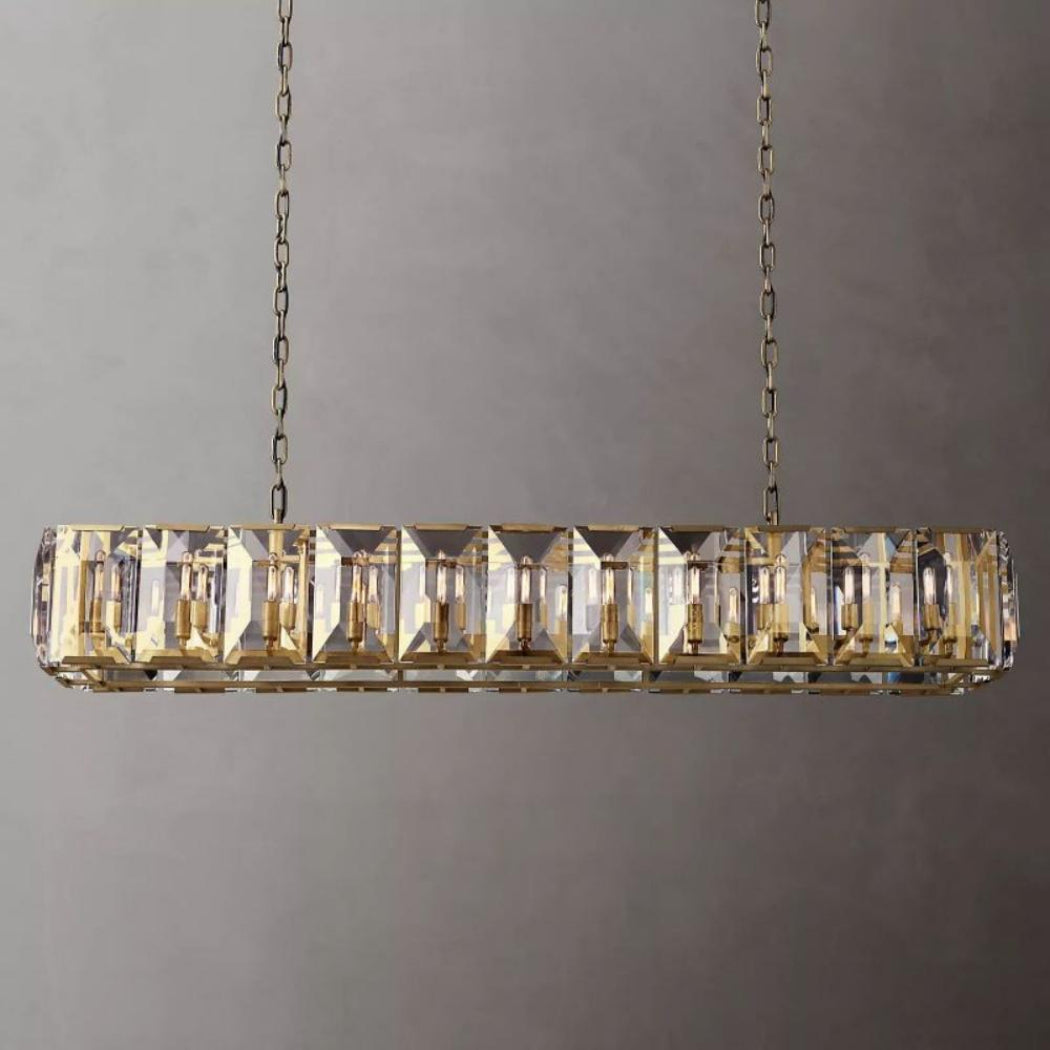 Harlowe Modern Crystal Rectangular Chandelier Light 74"