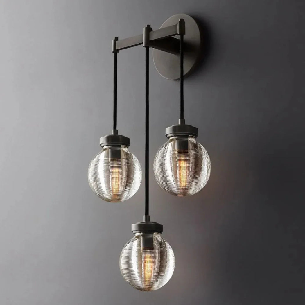 Pearl Glass Triple Sconce