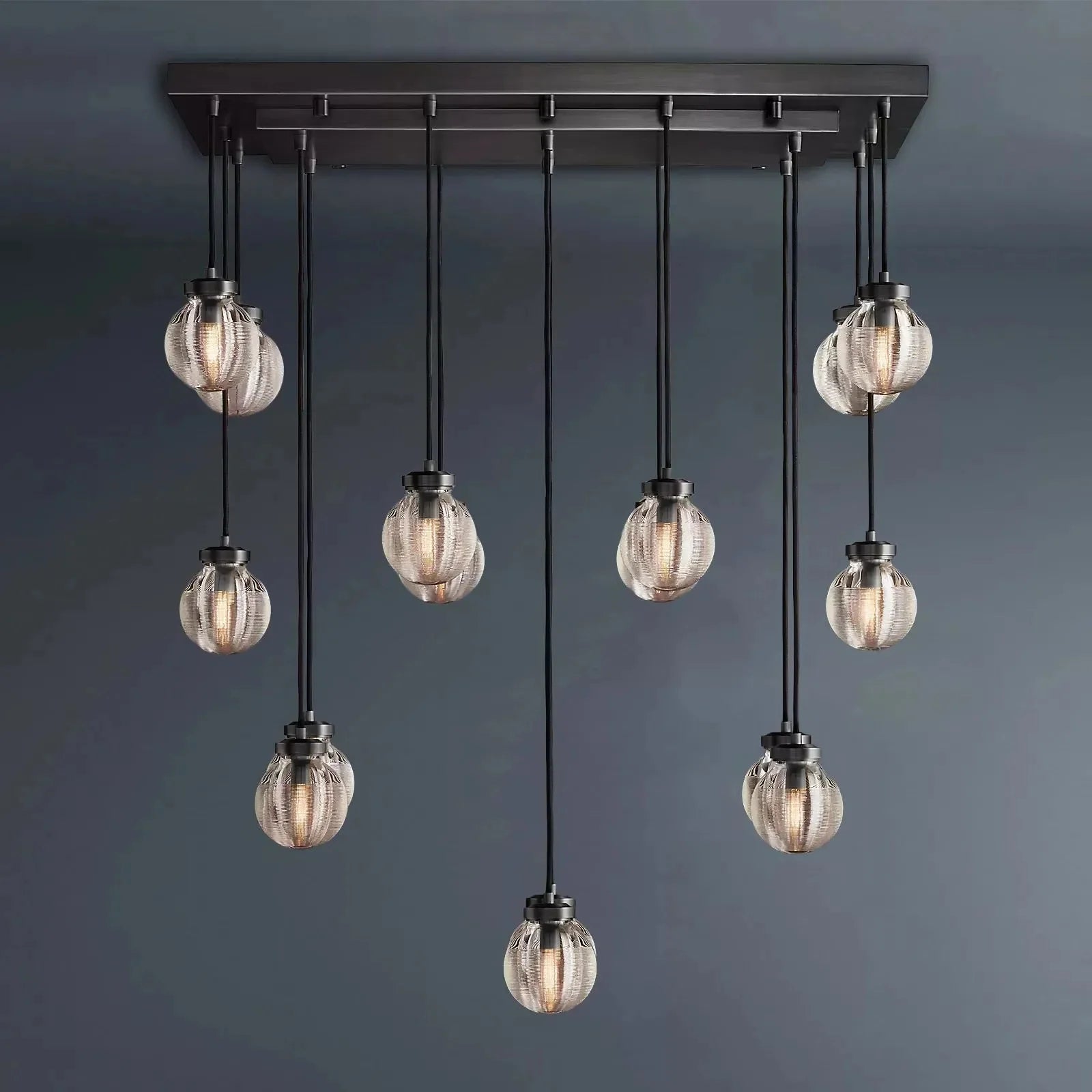 Pearl Linear Rectangle Glass Chandelier 36"