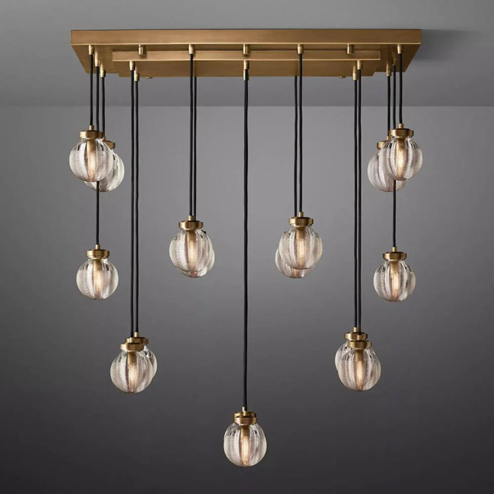 Pearl Linear Rectangle Glass Chandelier 36"/54"/72"