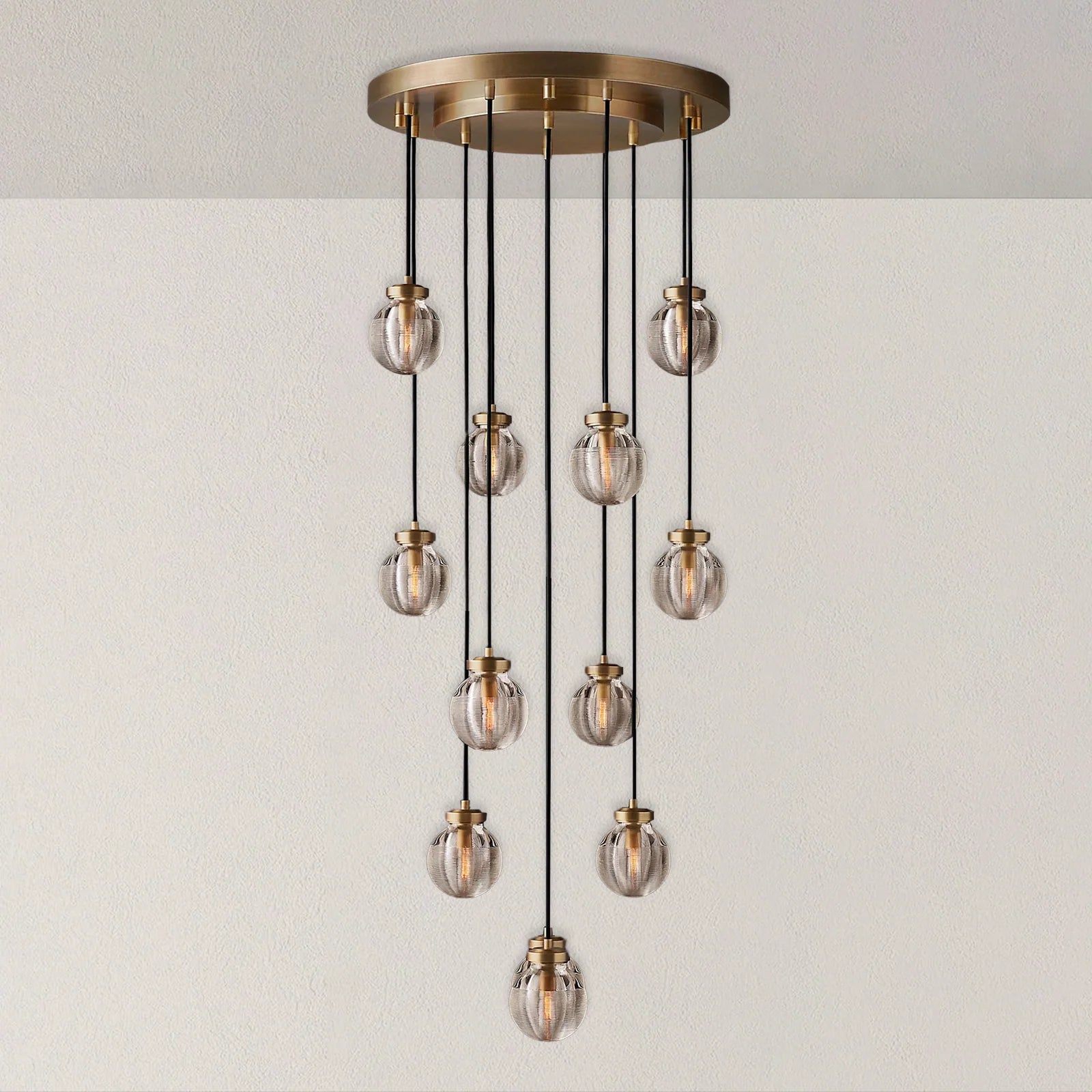 Pearl Round Glass Chandelier 22"/38"/48"/60"