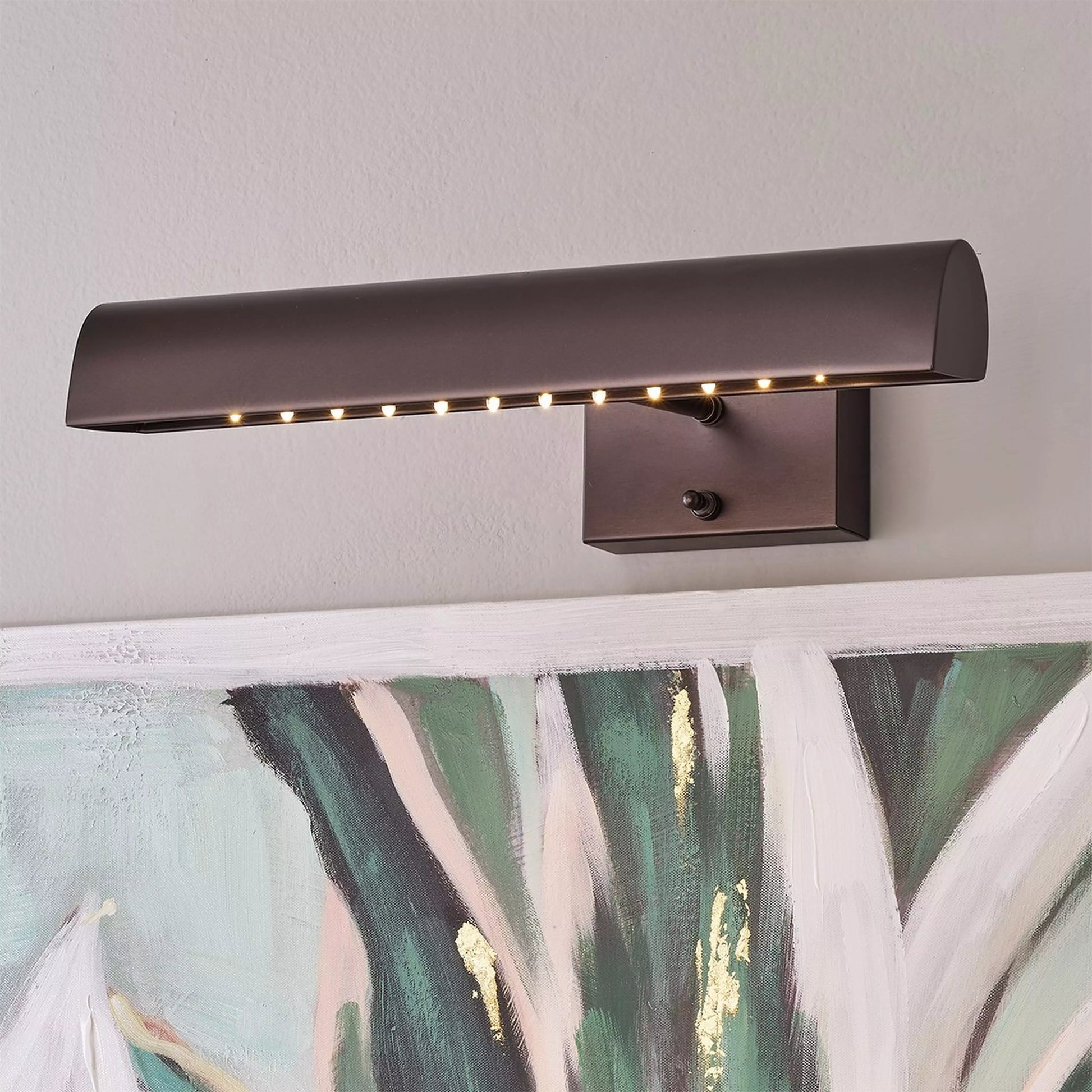 Battery Modern Brass Operated LED Cordless Picture Light 14"