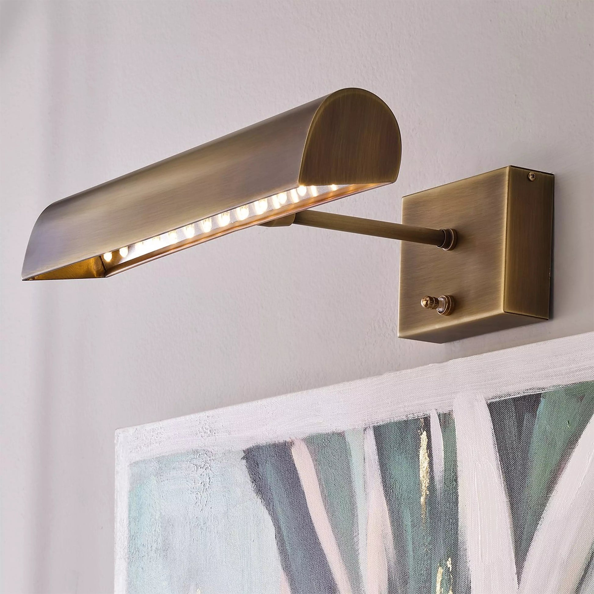 Battery Modern Brass Operated LED Cordless Picture Light 14"