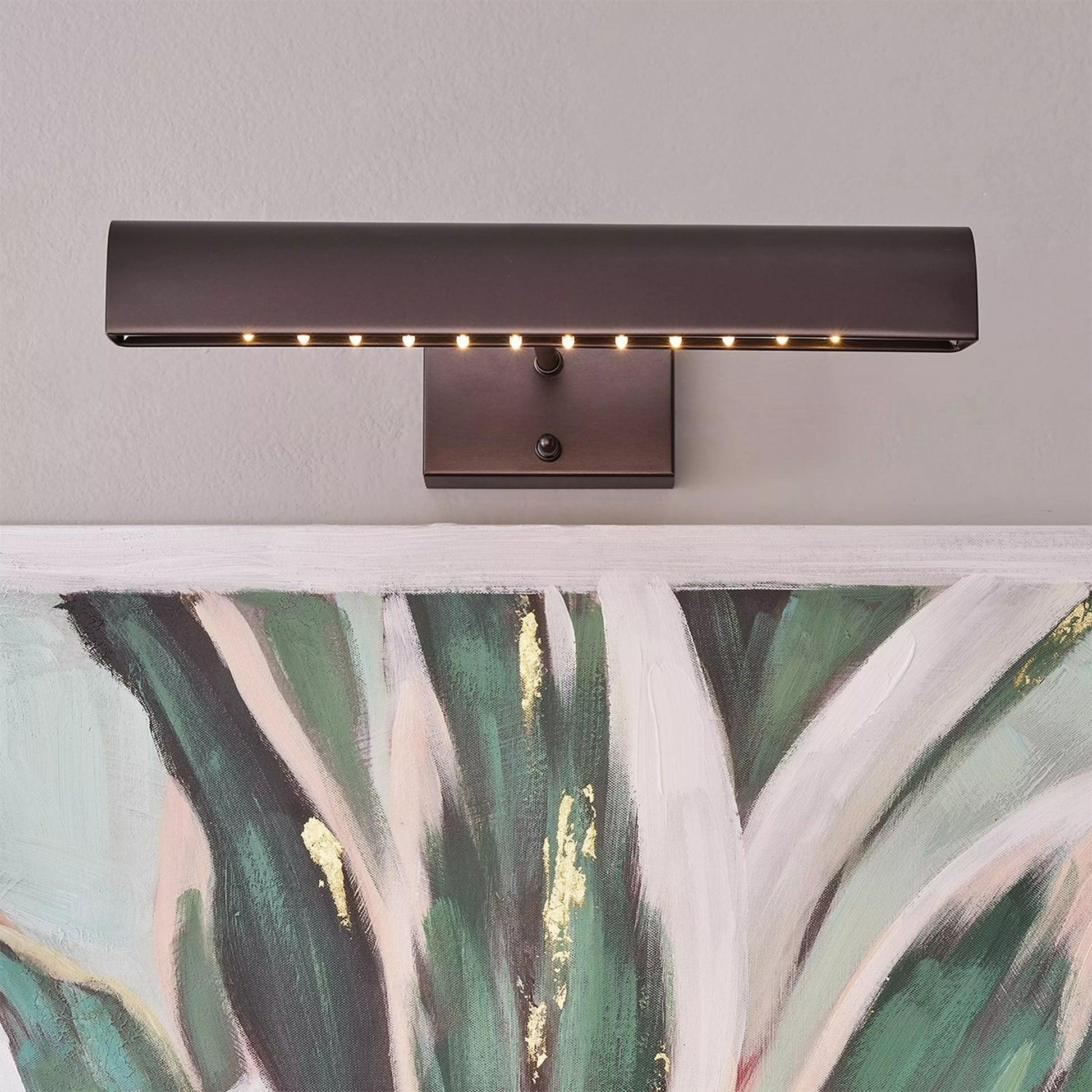 Battery Modern Brass Operated LED Cordless Picture Light 14"